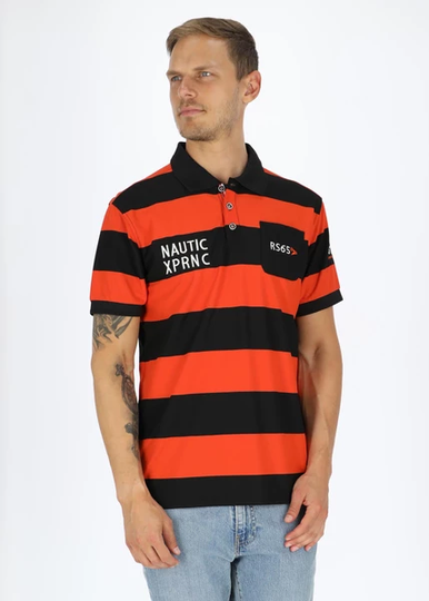 Kattegatt Piké, Black/Pumpkin, M, Golfpikéer