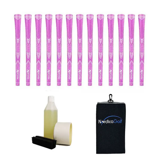 Karma Sparkle Undersize Pink 0.560" Greppkit - 13 grepp, klämma, vätska, tejp, handduk