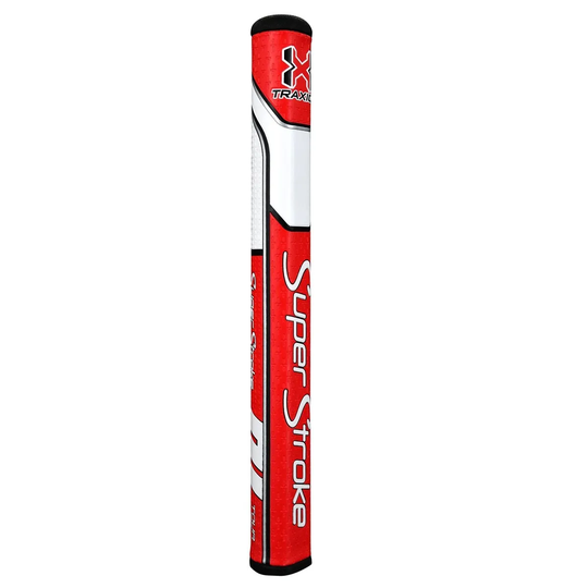 SuperStroke Traxion Tour 2.0 Putter - Non-tapered 0.580" Red/White - Midsize Golf Grips