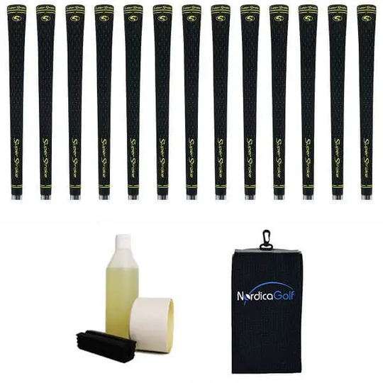 SuperStroke S-Tech Midsize Black Greppkit - 13 grepp, klämma, vätska, tejp, handduk