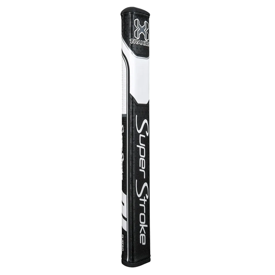 SuperStroke Traxion Flatso 2.0 Putter - Non-tapered 0.580" Black/White - Midsize Golf Grips