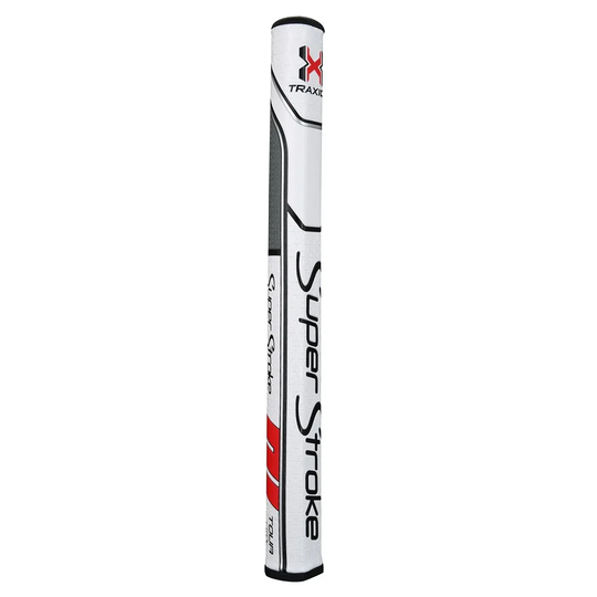 SuperStroke Traxion Tour 1.0 Putter - Non-tapered 0.580" White/Grey/Red - Golf Grips