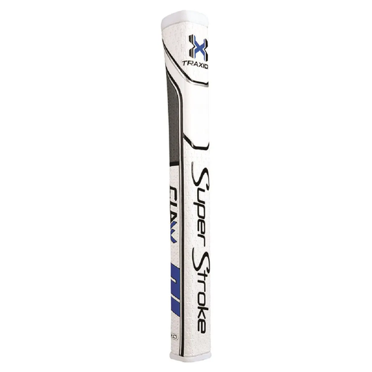 SuperStroke Traxion Claw 2.0 Putter - Non-tapered 0.580" Blue/White - Midsize Golf Grips