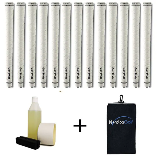 Golf Pride Tour Wrap 2G Midsize White Greppkit - 13 grepp, klämma, vätska, tejp, handduk