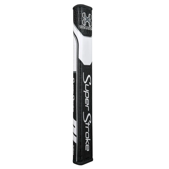 SuperStroke Traxion Flatso 3.0 Putter - Non-tapered 0.580" Black/White - Jumbo Golf Grips