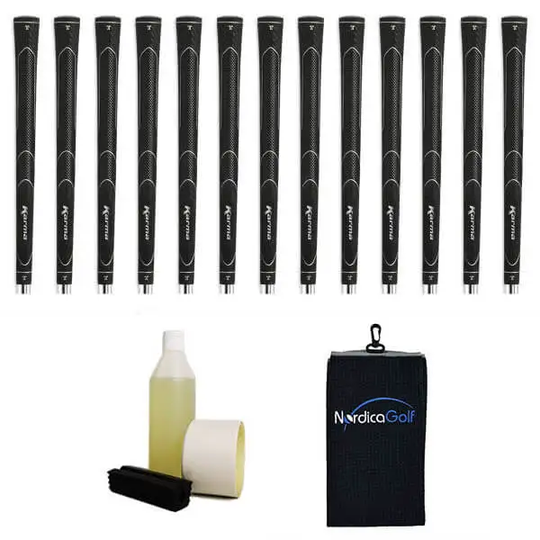 Karma Super Light Midsize Black Ribbed Greppkit - 13 grepp, klämma, vätska, tejp, handduk