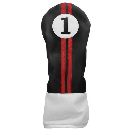 Golftillbehör - Sahara Retro Driver Headcover Svart/Röd/Vit
