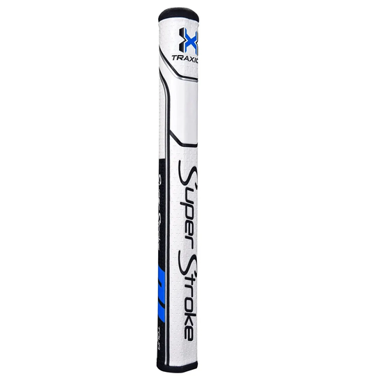 SuperStroke Traxion Tour 2.0 Putter - Non-tapered 0.580" Black/White/Blue - Midsize Golf Grips