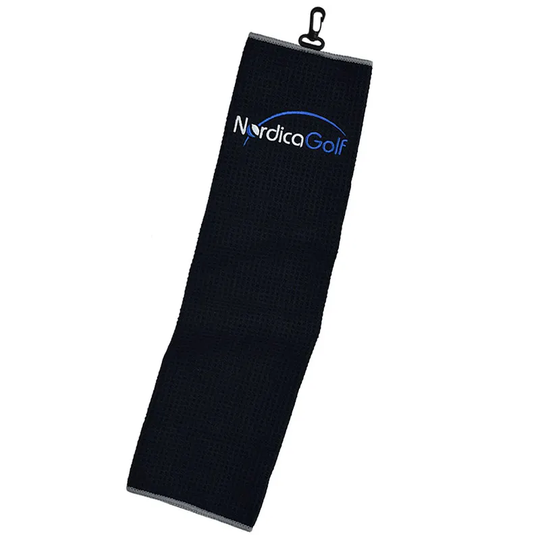 NordicaGolf Mikrofiber Trifold Handduk-Svart