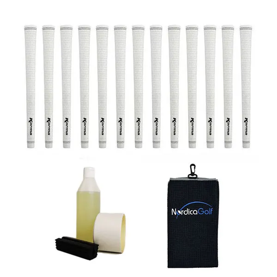 Karma White Velvet Midsize Greppkit - 13 grepp, klämma, vätska, tejp, handduk