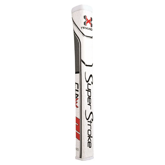 SuperStroke Traxion Claw 2.0 Putter - Non-tapered 0.580" White/Grey/Red - Midsize Golf Grips
